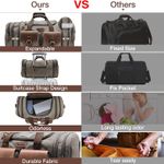 50L Travel Duffel Bag, Expandable Canvas Genuine Leather Duffle Bag Upgraded Overnight Weekender Bag Carry on Bag Photo 4