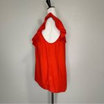 Old Navy  Linen Blend Ruffled V-Neck No-Peek Button-Front Blouse Top Photo 3