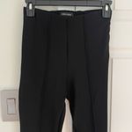 ANINE BING Max Pants Women's Black Straight Leg Split Hem Pants Size 34 2 Luxury Photo 4