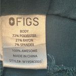 FIGS teal blue slim fit straight leg zip fly and button scrub pants SM Reg. Photo 6