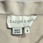 Sachin + Babi  Freya Dress Women's 4 Champagne Satin V-Neck Sleeveless Maxi Gown Photo 6