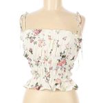 Reformation NWT Arancia Top in Flourish Floral Tie Strap Smocked Crop Blouse M Photo 4