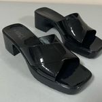Rouge Helium Black Jelly Block-Heel Sandals Flip-Flops Slides Heels Shoes Size 8 🖤 Photo 0