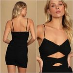 Lulus  Dress Spice Up The Night Mesh Ruched Cutout Bodycon Mini Black XL Photo 2