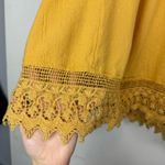 Free People  It’s Necessary Golden Yellow Tunic Top Dress Sz Large Crochet Lace Photo 9