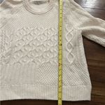 Madewell Cream Cable Knit Crewneck Sweater Size Small Photo 5