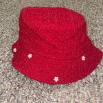 Anthropologie Womens New  Embellished Red Bucket Hat Photo 0