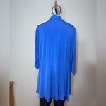 Susan Graver vibrant blue 3/4 sleeve cardigan top open front shirt woman’s 1X Photo 2