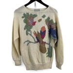 Nannell Vintage Cream Metallic Thread Floral Pullover Sweater Med/Large (est) Photo 0