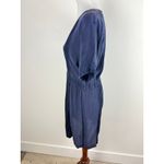 J.Crew  Hideaway Navy Mini Dress Silk & Cotton Panels V Neck Short Sleeve Est. M Photo 11