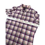 The North Face  Flannel Shirt Pink Purple Plaid Button Up Long Sleeve Medium Hike Photo 3