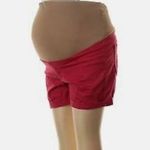 Just Black Maternity  Women Red Denim Shorts Size 29 Photo 1