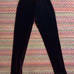 VINTAGE DARK WINE RED VELVET LEGGINGS Photo 3
