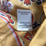 DR2 Womens Shirt‎ S Yellow Paisley Satin Collared Short Sleeve Button Up NWT Photo 3