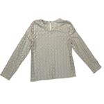 Banana Republic Top Dressy Medium Eyelet Lace Blouse Tunic Cream Long Sleeve Photo 5