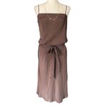 BCBGMAXAZRIA BCBGMAX Brown Silk Slip Dress with Belt Photo 9