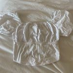 White Cottagecore Milkmaid Crop Top Photo 0