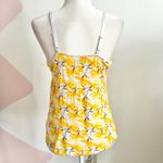 Daisy Fuentes Yellow Floral Lace Trim Tank Top, Cottagecore‎ Boho Y2K Festival Small Photo 2