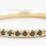 Boutique NEW‎ Women's Dainty 14k Gold Plated S925 Black Melee Diamond Ring Size 7 Photo 0