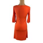 YA Los Angeles  T-Shirt Dress Smock Sleeve Orange Size S Small Cotton Blend Photo 2