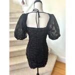 LPA  Revolve Filomena Black Heart Ruched Puff Sleeve Mini Dress Photo 3