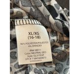 George Black Gray Geometric Sleeveless Cowl Neck Empire Waist Pullover Dress XL Photo 6