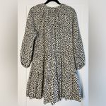 H&M  Ditsy Floral Print Prairie Long Puff Sleeve Beige Black Cotton Dress Size M Photo 1