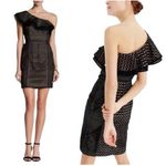 J.Crew  Collection One-Shoulder Ruffle Dress Black In Eyelet Size 2 NWT Photo 1