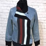 Unique Jean Jacket Denim and Sweater Jacket Small Blue Photo 2