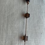 Brown and blue lampwork beads and square beads on a long chic necklace Photo 9