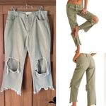Free People We The Free Maggie Midrise Straight Leg Jeans Sage Women’s size 31 Photo 1