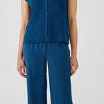 Eileen Fisher  Peruvian Organic Cotton Crepe Vest Size L Photo 0