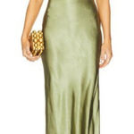 Revolve SNDYS Angelina Neck Tie Maxi Dress Satin Green Size S NWT $125 Photo 0