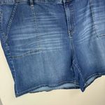 Lane Bryant  Mid Rise Girlfriend Shorts Sz 28 Flex Magic Waistband Dark Wash Photo 3