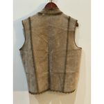 Coldwater Creek  leather crochet vest womens western‎ cowgirl rodeo Size Large Photo 2