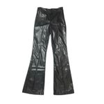 Princess Polly  Black Faux Leather Flare Leg Pants Photo 1