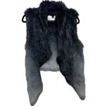 Yves Salomon Grey Black Ombre Rabbit Fur Vest Sz. 36 (US 4) Gray Photo 1