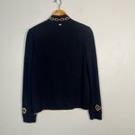 St. John Collection Wool Mock Neck Sweater black gold size medium Photo 7