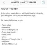 Nanette Lepore NWT  Floral Pintucked Pleated Button Up Shirt Dress Size 10 New Photo 2