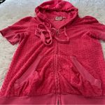 Juicy Couture  Y2K Pink Terry Short Sleeve Zip Hoodie Medium Paris Hilton Classic Photo 12
