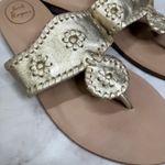 Jack Rogers Flat Sandals Gold Metallic Womens Size 10 M Preppy Beach Photo 2