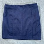 Wild Honey Navy Blue Faux Suede Mini Skirt Size Small Stitched Short Photo 0