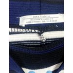 ZARA  Stripe Ribbed Knit Cotton Stretch Pencil Slit Skirt Elastic Waist S Black Photo 6