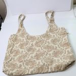 Paisley Canvas Bag Purse Boho Tote Western Retro Cream 19.5x13" Shopping Photo 2