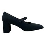 Enzo Angiolini  Women's Textured Block Heel Mary Jane Black Leather Pump Heels Photo 5