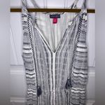 Vince Camuto Gray Jacquard Stripe Cinched Drop Waist Dress Photo 4