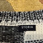 Storia Multi Strip Textured Crewneck Sweater Black and White Junior’s Large Photo 3