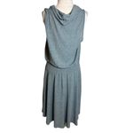 Soft Surroundings NWT  Blue Kerry Dress Sleeveless Cowl Neck Smocked Waist Sz M Photo 2