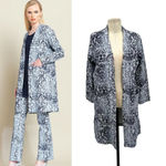 Clara Sun Woo Scroll Filigree Long Open Front Cardigan Blue Gray Size Small Photo 1