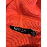 Ralph Lauren Lauren  Hooded Sweater Womens Orange Waffle Knit Cotton Curved Hem-M Photo 3